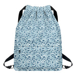 Blue Octopus Tentacles Pattern Print Drawstring Backpack