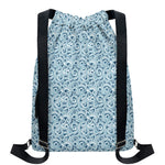 Blue Octopus Tentacles Pattern Print Drawstring Backpack