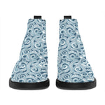 Blue Octopus Tentacles Pattern Print Flat Ankle Boots