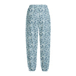 Blue Octopus Tentacles Pattern Print Fleece Lined Knit Pants