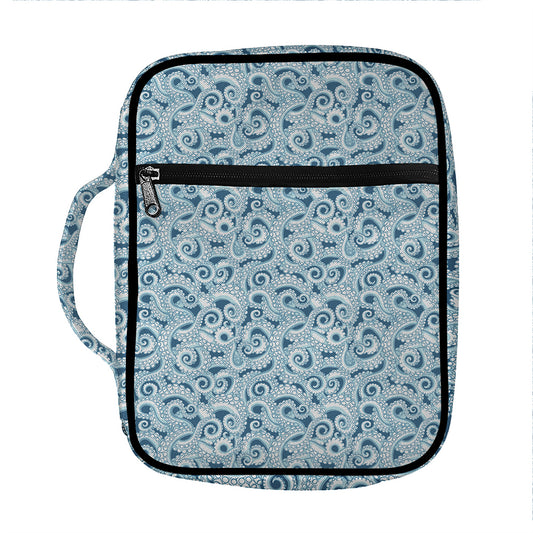 Blue Octopus Tentacles Pattern Print Front Pocket Bible Bag