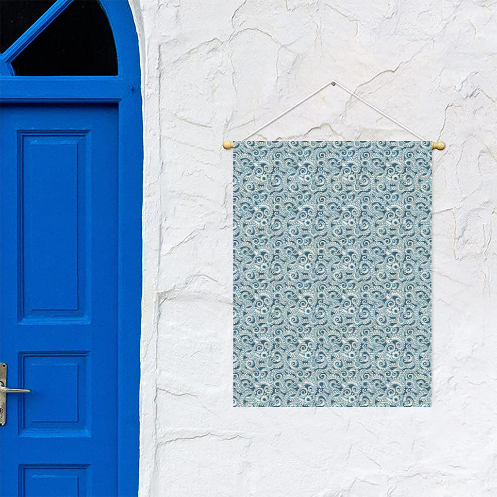 Blue Octopus Tentacles Pattern Print Garden Flag
