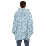 Blue Octopus Tentacles Pattern Print Hoodie Blanket