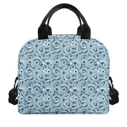 Blue Octopus Tentacles Pattern Print Insulated Lunch Bag