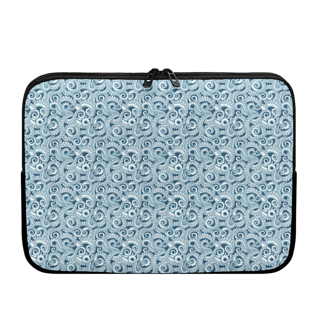 Blue Octopus Tentacles Pattern Print Laptop Sleeve