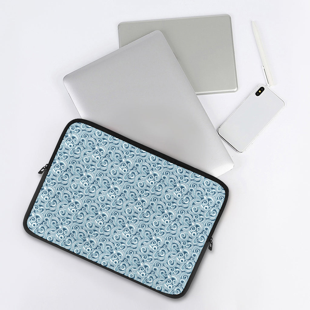 Blue Octopus Tentacles Pattern Print Laptop Sleeve
