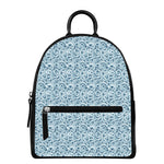 Blue Octopus Tentacles Pattern Print Leather Backpack