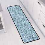 Blue Octopus Tentacles Pattern Print Long Kitchen Mat