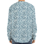 Blue Octopus Tentacles Pattern Print Long Sleeve Baseball Jersey