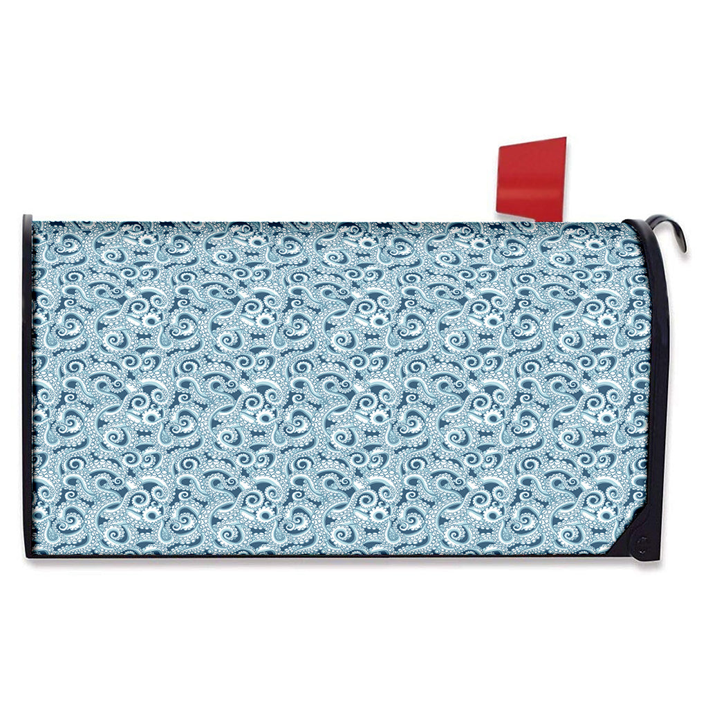 Blue Octopus Tentacles Pattern Print Mailbox Cover