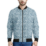 Blue Octopus Tentacles Pattern Print Men's Bomber Jacket