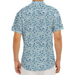 Blue Octopus Tentacles Pattern Print Men's Deep V-Neck Shirt