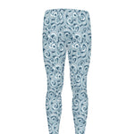 Blue Octopus Tentacles Pattern Print Men's leggings