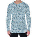 Blue Octopus Tentacles Pattern Print Men's Long Sleeve T-Shirt
