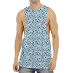 Blue Octopus Tentacles Pattern Print Men's Muscle Tank Top