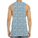 Blue Octopus Tentacles Pattern Print Men's Muscle Tank Top