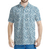 Blue Octopus Tentacles Pattern Print Men's Polo Shirt