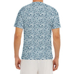 Blue Octopus Tentacles Pattern Print Men's Short Sleeve Rash Guard