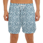 Blue Octopus Tentacles Pattern Print Men's Split Running Shorts