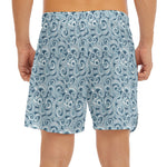 Blue Octopus Tentacles Pattern Print Men's Split Running Shorts