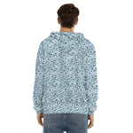 Blue Octopus Tentacles Pattern Print Men's Velvet Pullover Hoodie