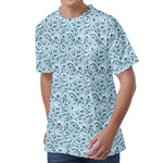 Blue Octopus Tentacles Pattern Print Men's Velvet T-Shirt