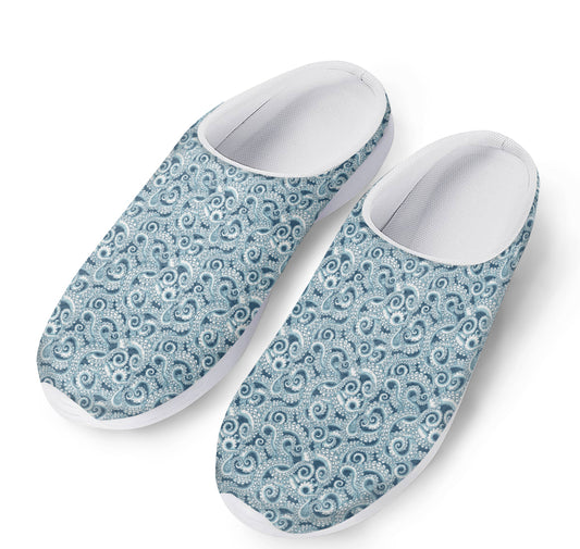 Blue Octopus Tentacles Pattern Print Mesh Casual Shoes