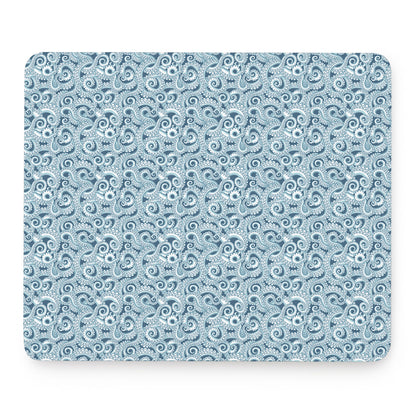 Blue Octopus Tentacles Pattern Print Mouse Pad