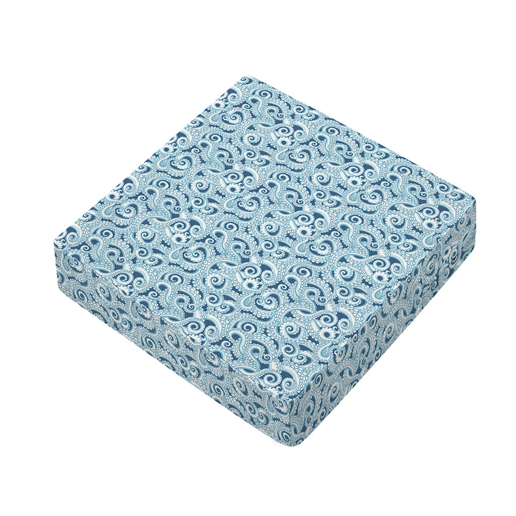 Blue Octopus Tentacles Pattern Print Outdoor Seat Cushion Cover