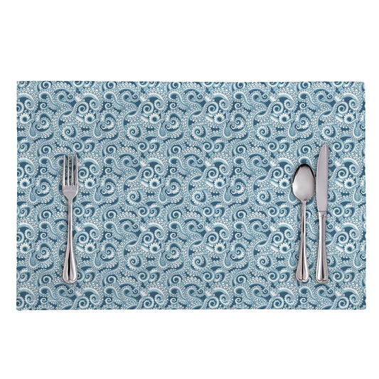 Blue Octopus Tentacles Pattern Print Placemat