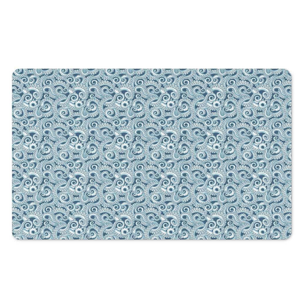 Blue Octopus Tentacles Pattern Print Polyester Doormat