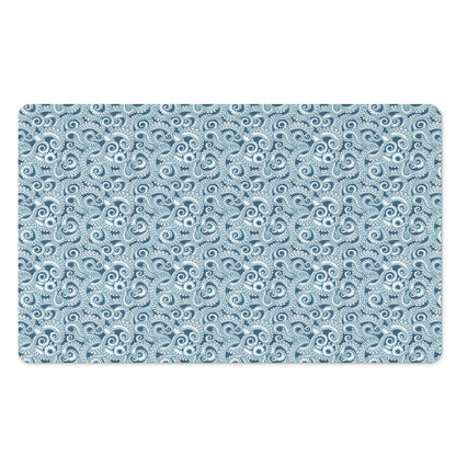 Blue Octopus Tentacles Pattern Print Polyester Doormat