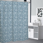 Blue Octopus Tentacles Pattern Print Premium Shower Curtain