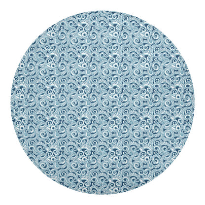 Blue Octopus Tentacles Pattern Print Round Blanket