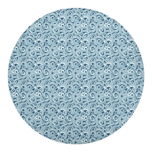 Blue Octopus Tentacles Pattern Print Round Blanket