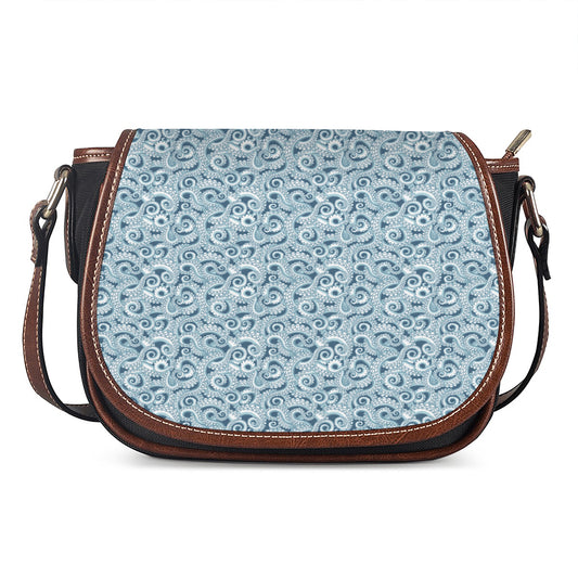 Blue Octopus Tentacles Pattern Print Saddle Bag