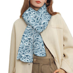 Blue Octopus Tentacles Pattern Print Scarf