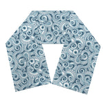Blue Octopus Tentacles Pattern Print Scarf