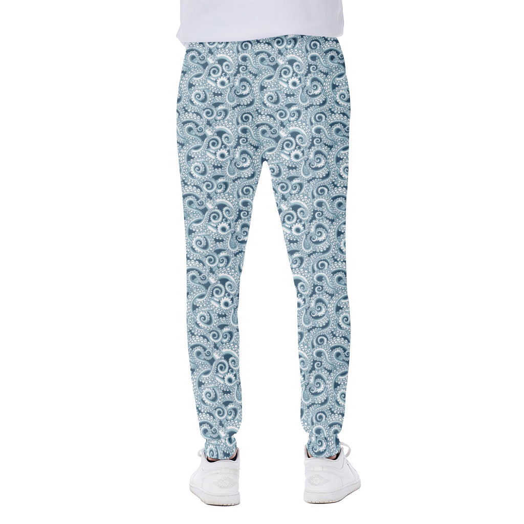 Blue Octopus Tentacles Pattern Print Scuba Joggers