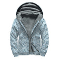Blue Octopus Tentacles Pattern Print Sherpa Lined Zip Up Hoodie