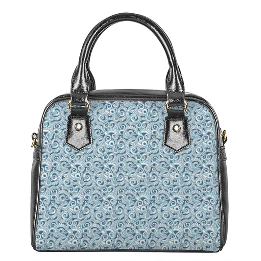 Blue Octopus Tentacles Pattern Print Shoulder Handbag