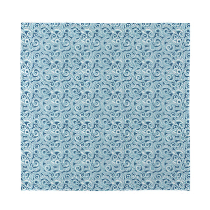 Blue Octopus Tentacles Pattern Print Silk Bandana