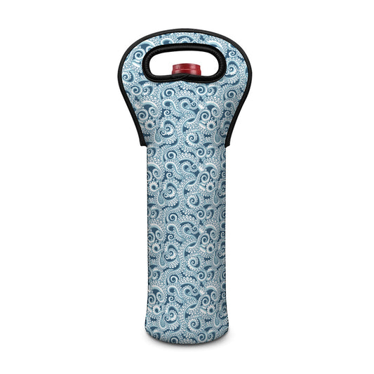 Blue Octopus Tentacles Pattern Print Single Neoprene Wine Tote