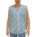 Blue Octopus Tentacles Pattern Print Sleeveless Baseball Jersey