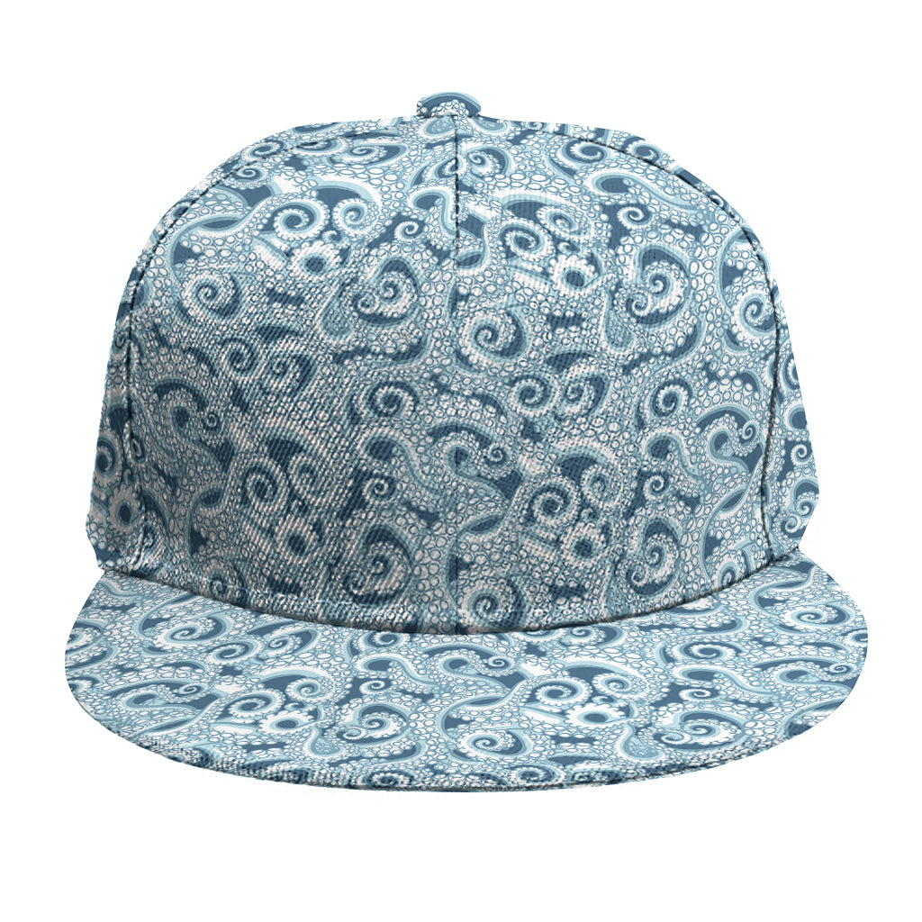 Blue Octopus Tentacles Pattern Print Snapback Cap