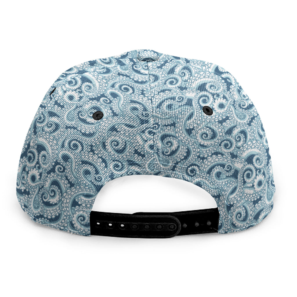 Blue Octopus Tentacles Pattern Print Snapback Cap