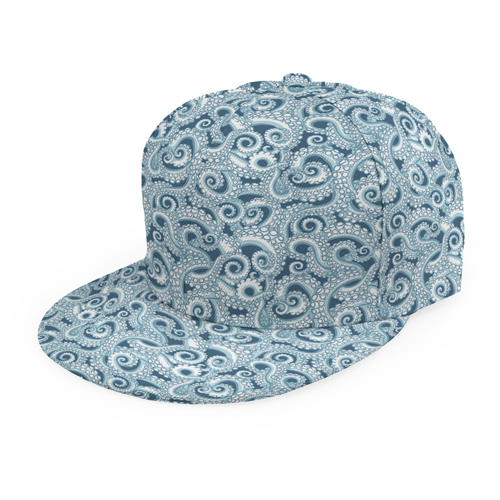 Blue Octopus Tentacles Pattern Print Snapback Cap