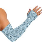 Blue Octopus Tentacles Pattern Print Sun Protection Arm Sleeves