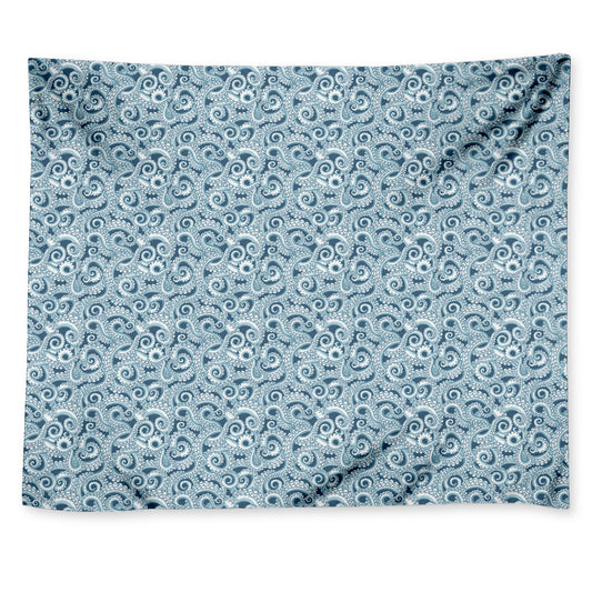 Blue Octopus Tentacles Pattern Print Tapestry