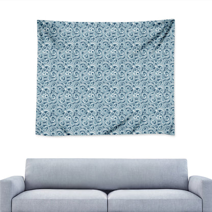 Blue Octopus Tentacles Pattern Print Tapestry